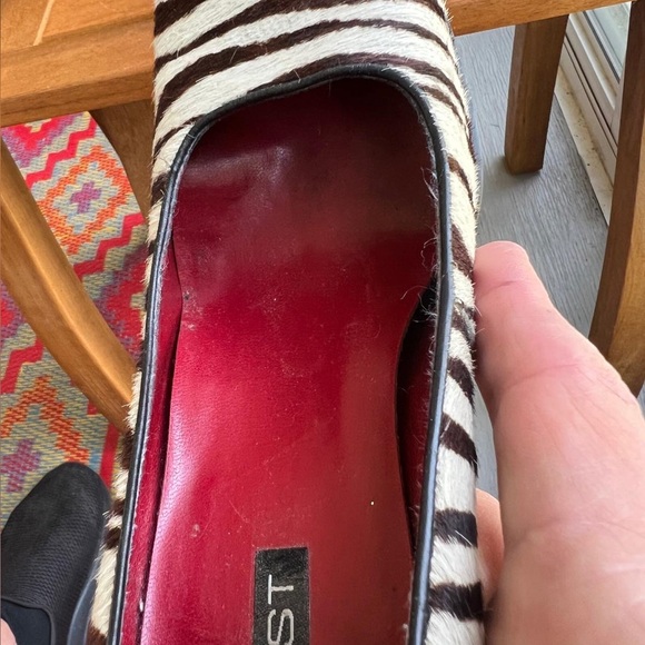 Nine West Zebra Pumps Square Toe block heel 90s - Picture 16 of 16